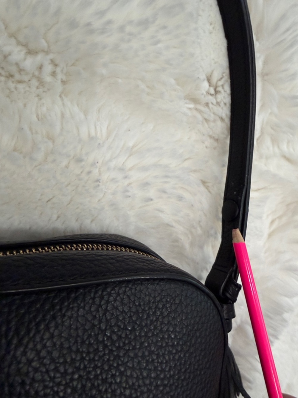 Tory Burch Black Pebbled Leather Crossbody with Tassel - Picture 11 of 17